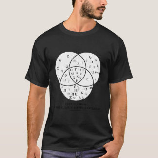Venndiagram över grekiska latinska ryska cyrillisk t shirt