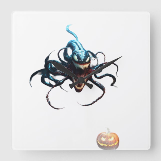 Venom Clock Fyrkantig Klocka (Framsida)