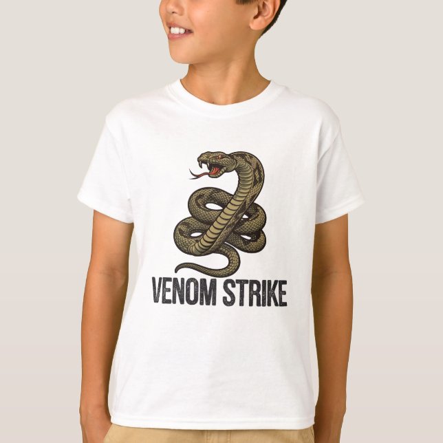 Venom Fury: Deadly Rattlesnake Strejka T Shirt (Framsida)