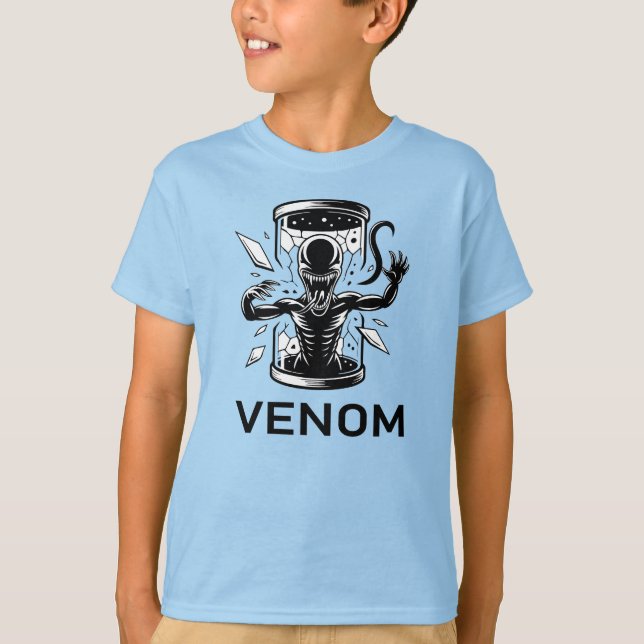 Venom Inspired Symbiote Monster Kids T-Shirt (Framsida)