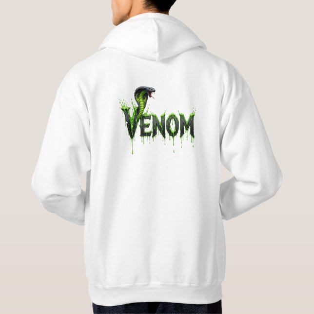 Venom Snake Graphic Dripping Text T-Shirt Hoodie (Baksida)