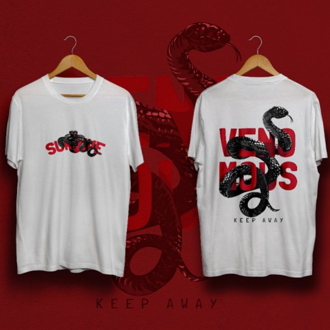 Venomous-slogan med svarta kobestrykningsbyxor t shirt (Skapare uppladdad)