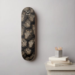 Venomous snake heads in gold & black dark mini skateboard bräda 18,5 cm