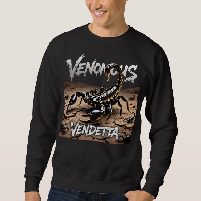 Venomous Vendetta Scorpion Punk Graphic Lång Ärmad Tröja (Framsida)