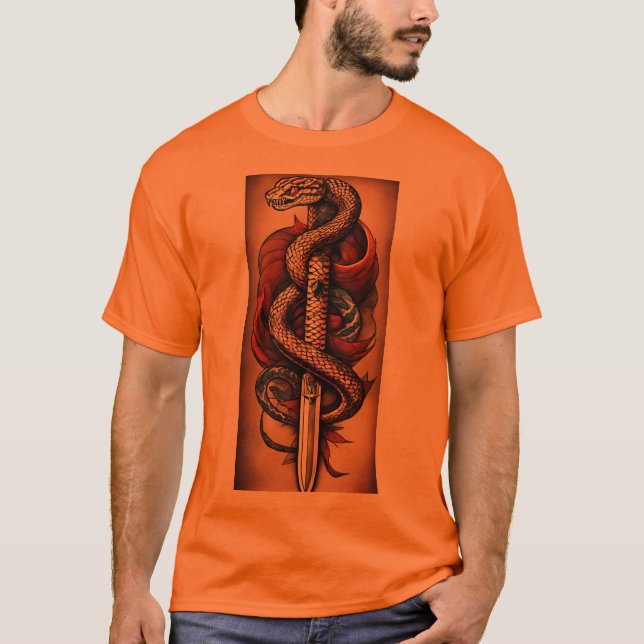 "Venomous Vogue: Snake-Inspired Mode" T Shirt (Framsida)