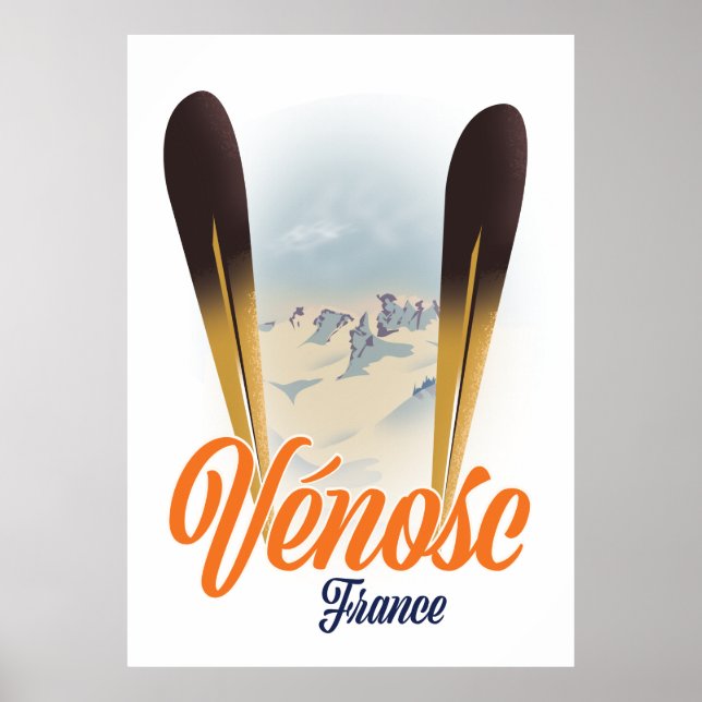 Vénosc, Frankrike skidaffisch Poster (Framsidan)