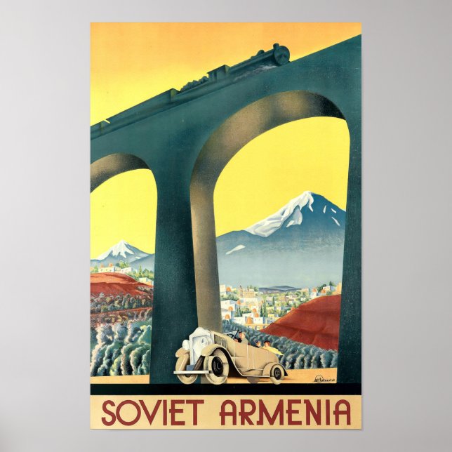 Ventage Art Deco Armenien Resor Turism Poster (Framsidan)