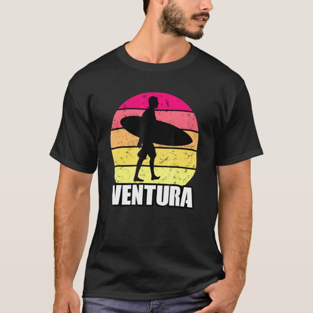 Ventura Beach Surfer Surfa T Shirt (Framsida)