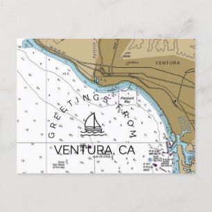 Ventura CA Nautical Diagram Vykort