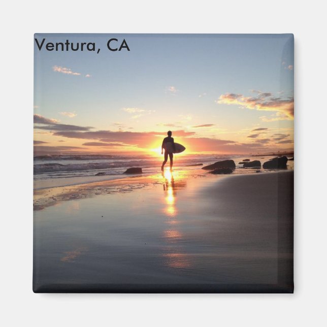 Ventura, CA Surfers Paradise Sunstet Magnet (Framsidan)