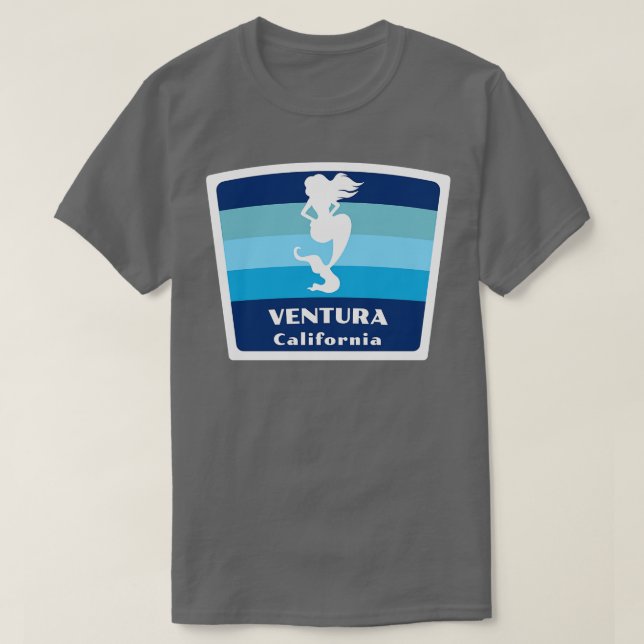Ventura California CA Beach Swimming Sjöjungfru Si T Shirt (Design framsida)