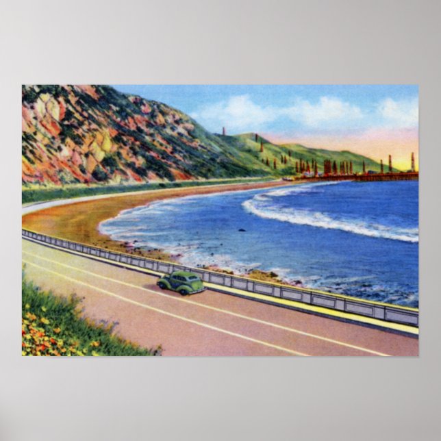 Ventura California Oil Wells Off Shore Poster (Framsidan)