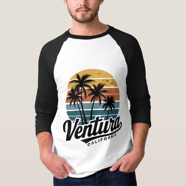 Ventura California - vintage retro sunset T Shirt (Framsida)