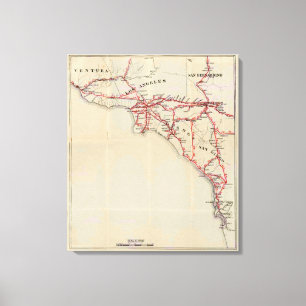 Ventura Los Angeles, San Bernardino, orange Canvastryck
