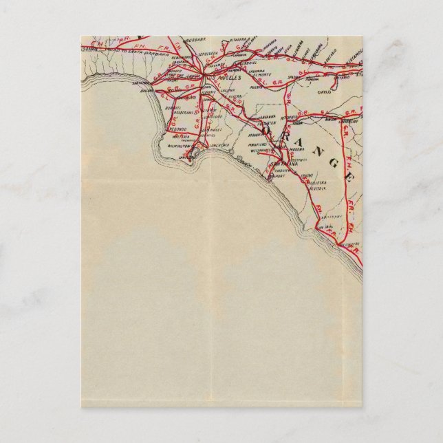 Ventura, Los Angeles, San Bernardino, Orange Vykort (Framsida)