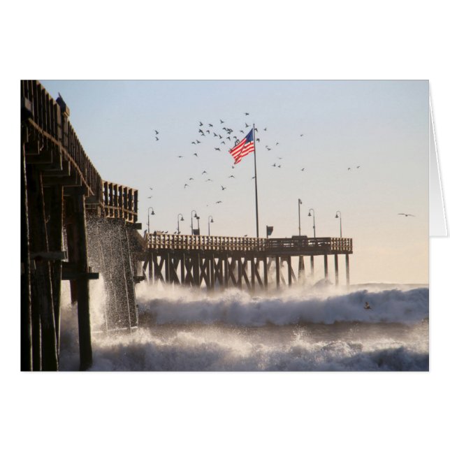 Ventura Pier Vågar | El Nino Hälsningskort (Framsidan Horizontal)