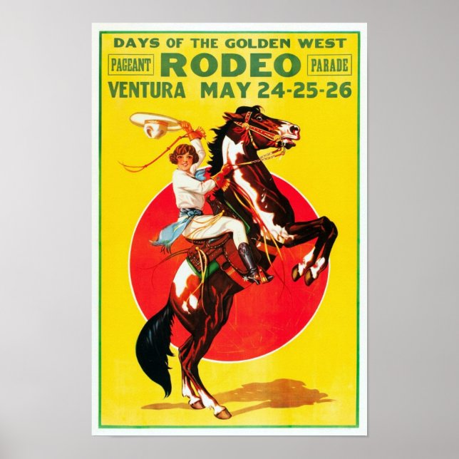 Ventura Rodeo, 1933. Gammal reklam Poster (Framsidan)