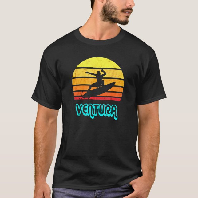 Ventura Souvenir Surfing California T Shirt (Framsida)
