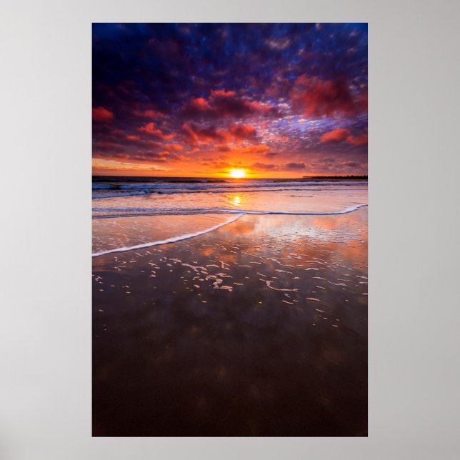 Ventura State Beach at Sunset Poster (Framsidan)