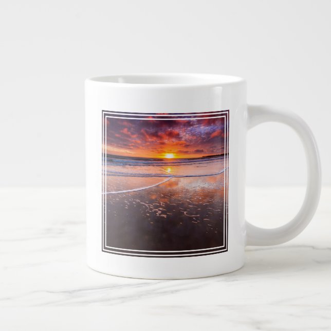 Ventura State Beach vid solnedgång Jumbo Mugg (Höger)