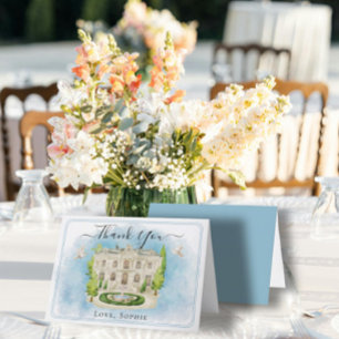 Venue fontän-blommor duvar Bröllop Tack, tack, dit Tack Kort