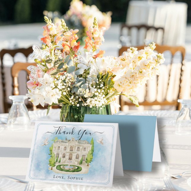 Venue fontän-blommor duvar Bröllop Tack, tack, dit Tack Kort (Skapare uppladdad)