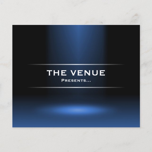 Venue Presenter - Blue Flygblad (Framsidan)