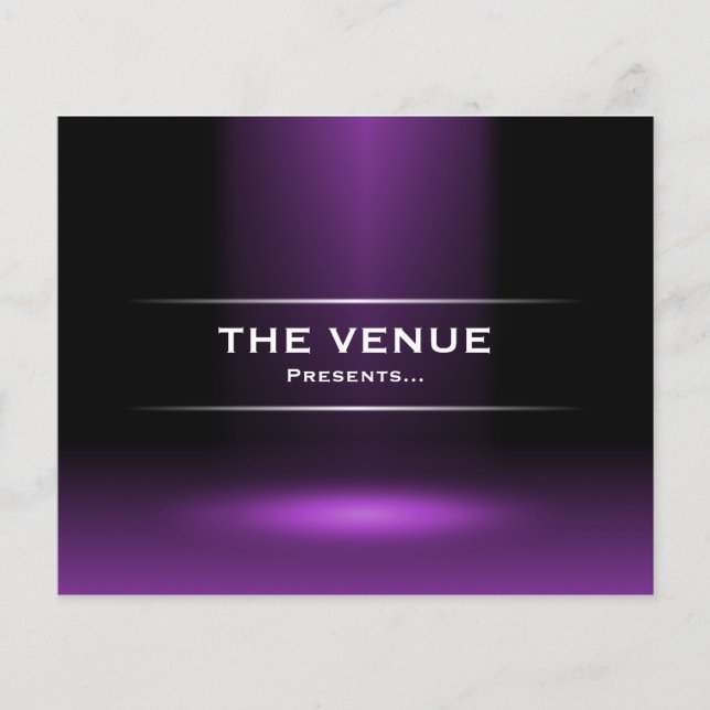 Venue Presenter - Lila Flygblad (Framsidan)