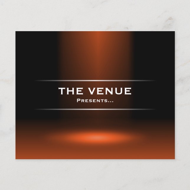 Venue Presenter - Orangen Flygblad (Framsidan)