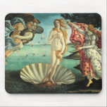 Venus, 1485 musmatta<br><div class="desc">Den klassiska gudinnan Venus kommer från vatten på en snäcka som blåses mot kusten av Zephyrs, symboler för andlig passioner. Hon är gått med av en av årstidernas gudar, som händer henne en blomstrande cloak. Effekten är påtagligt pagan, med tanke på att den gjordes vid en tidpunkt och ställe när...</div>