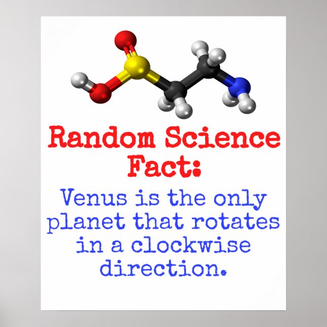 Venus är den enda planeten - vetenskapliga fakta poster (Framsidan)