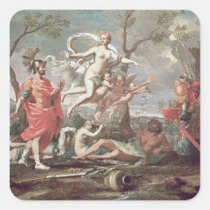 Venus Arming Aeneas 1639 Fyrkantigt Klistermärke