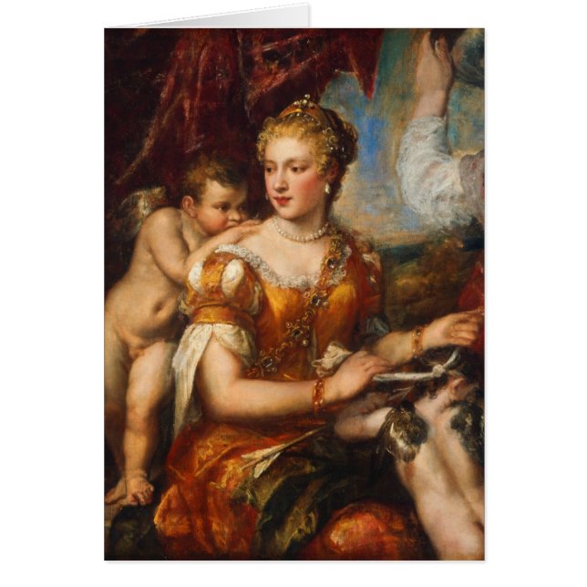 Venus Blindfolding Cupid Hälsningskort (Framsidan)