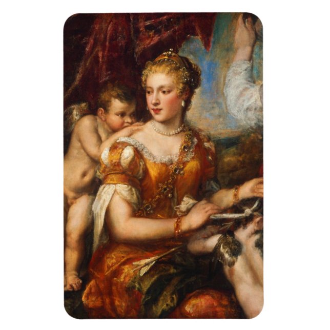 Venus Blindfolding Cupid Photo Magnet (Vertikal)