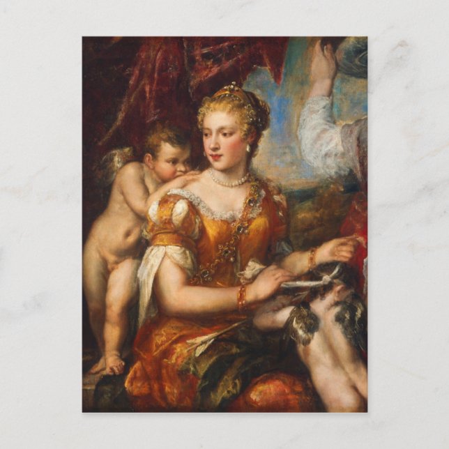 Venus Blindfolding Cupid Vykort (Framsida)