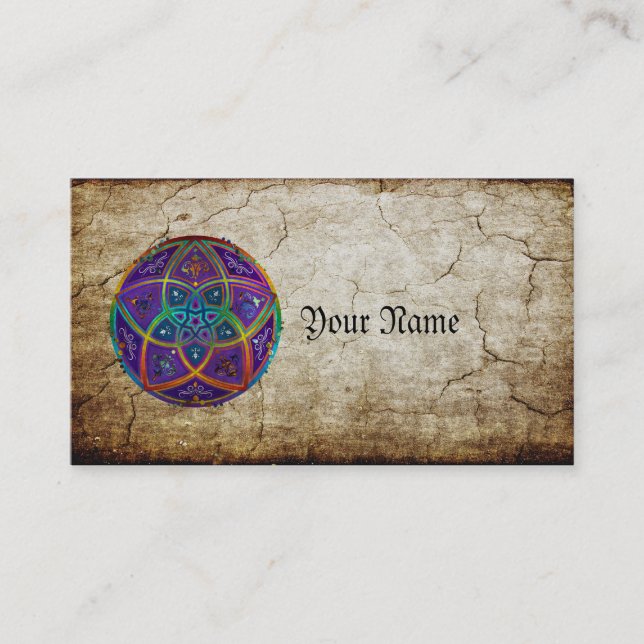 Venus blomma av den orientaliska antika lilaen för visitkort (Framsida)