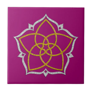 VENUS BLOMMA / Venusblume Lotus GULD SILVER Kakelplatta