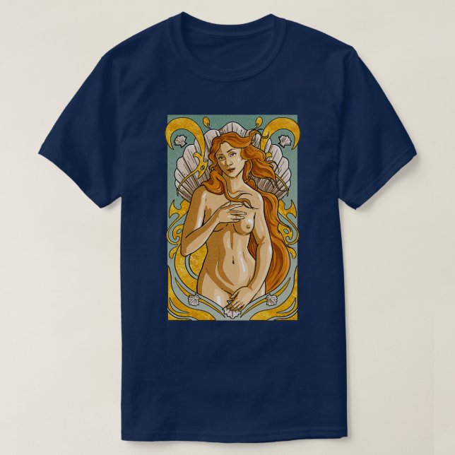 VENUS BOTICCELLI ART NUVEAU T SHIRT (Design framsida)