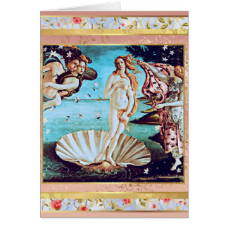 Venus Botticelli, kvinnligt födelsedagskort Hälsningskort