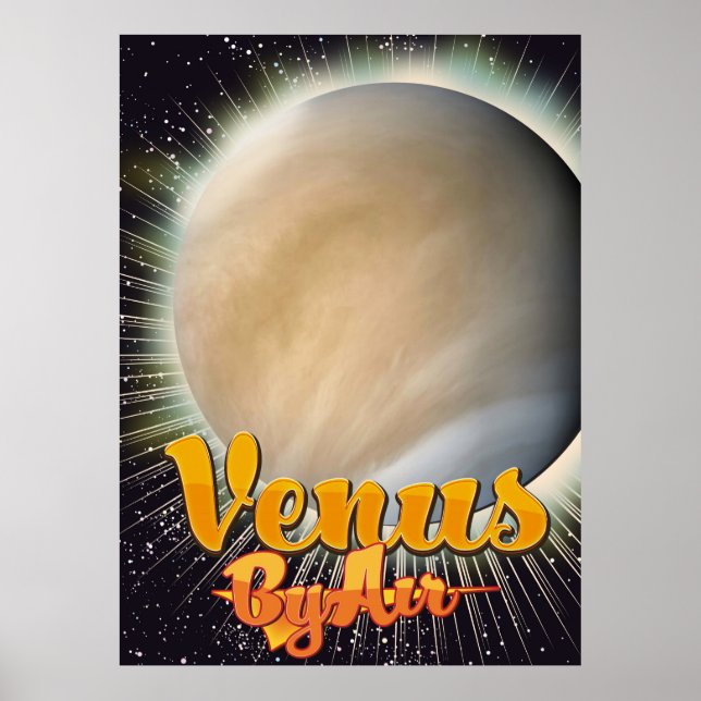 Venus By Air Vintage flygplansaffisch Poster (Framsidan)