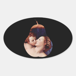 Venus Cupid Folly Time by Bronzino Oval Sticker Ovalt Klistermärke