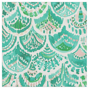 VENUS DE MER grönt + Rodna sjöjungfrufjäll Tyg