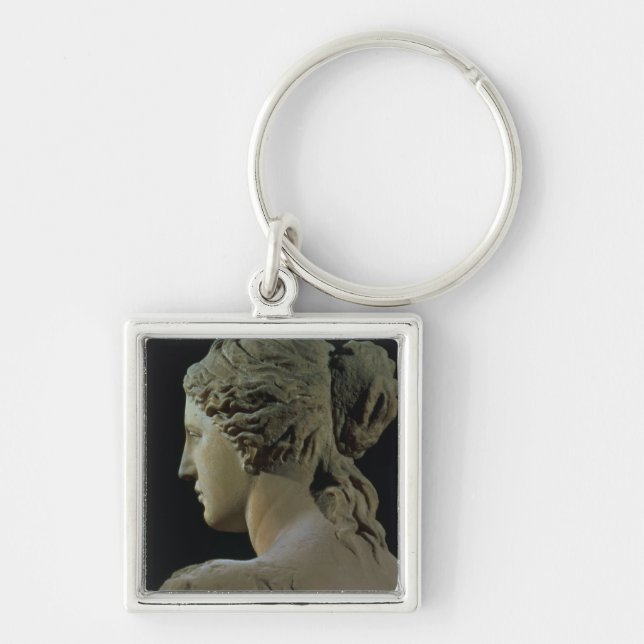 Venus de Milo specificerar av nacken, Hel Fyrkantig Silverfärgad Nyckelring (Framsidan)