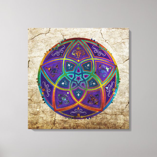 Venus Flower of Kärlek konst Oriental Antique lila Canvastryck (Framsida)