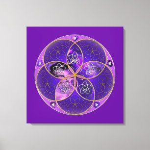 Venus Flower of Kärlek konst violet rosa Canvastryck