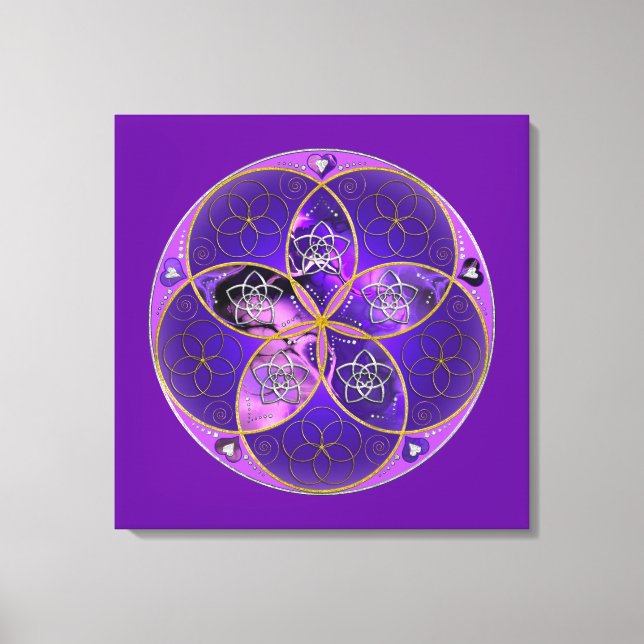 Venus Flower of Kärlek konst violet rosa Canvastryck (Framsida)