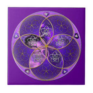 Venus Flower of Kärlek konst violet rosa Kakelplatta