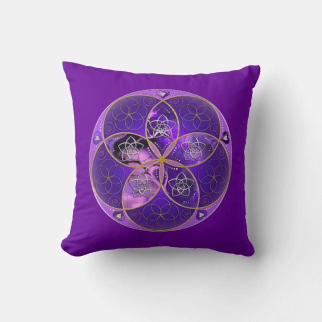 Venus Flower of Kärlek konst violet rosa Kudde (Framsida)