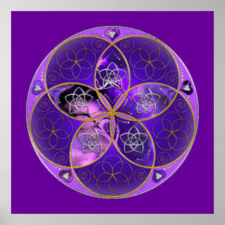 Venus Flower of Kärlek konst violet rosa Poster