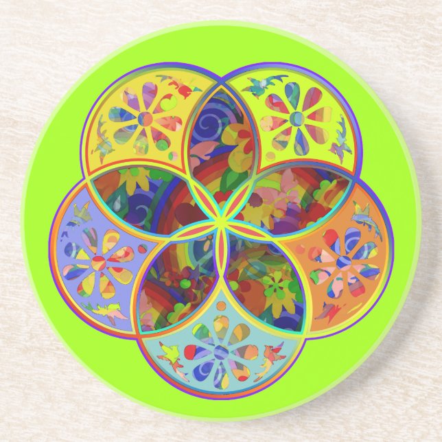 Venus Flower Power från Kärlek konst Underlägg Sandsten (Framsidan)